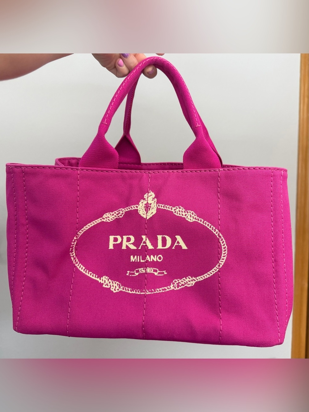 Prada Canapa pink tote bag